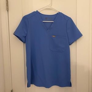 Figs ceil blue scrub top